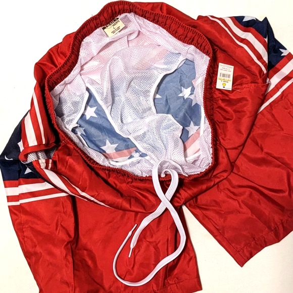 Open Trails Men's Swim Trunks Shorts size Lg Stars Red White & Blue Patriotic Lg - Picture 5 of 8